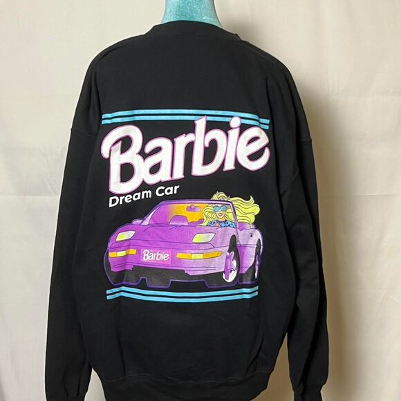 Official Barbie Dream Car Retro 80s Graphic Sweatshirt black size xl - Picture 3 of 6